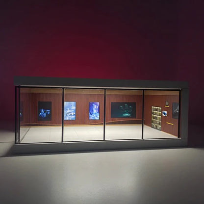 1/64 Scale Car Model Showroom Exhibition Hall Transparent Garage Scene Model Dust Cover Assemble Miniature Car Garage Collection