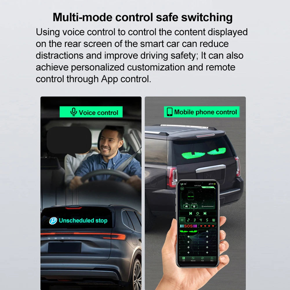 Truck Eyes Led Display Animated Scrolling Blinking Eyes Messages Programmable Flexible Led Screen Devil'S Eye Led Panel Factory