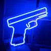 Custom Size Pistol Shaped LED Neon Strip PVC Body USB Switch Night Light Game Room Decoration Hanging Silicone Neon Art No MOQ