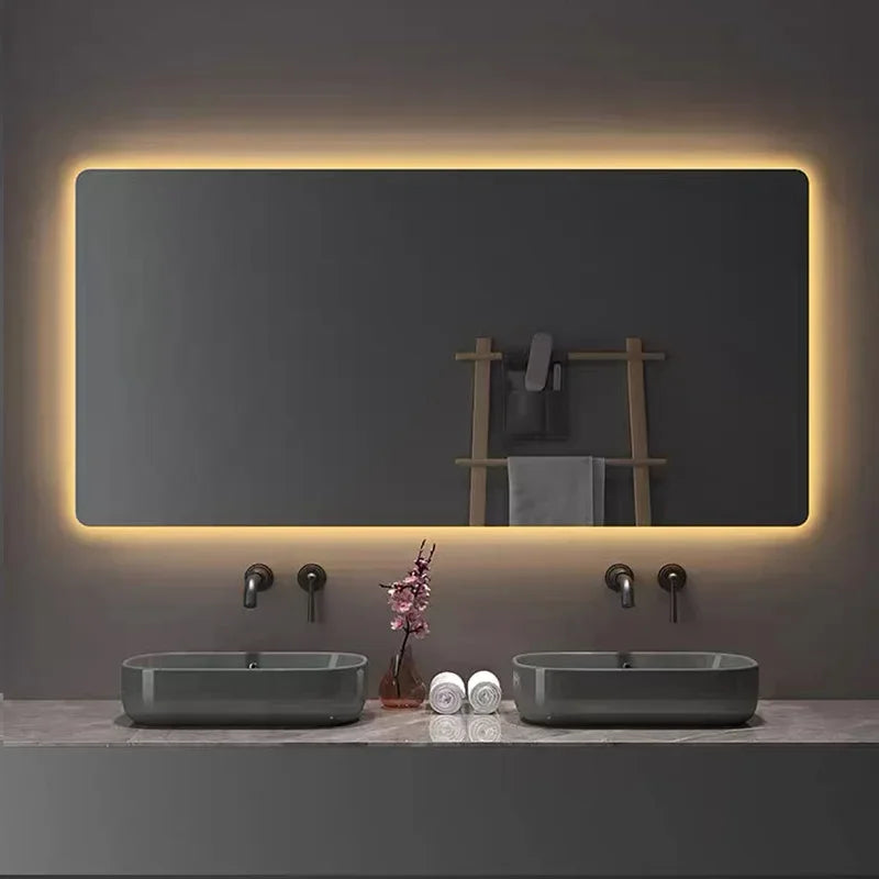 Multifunctional Square Smart Mirror Bathroom Defogging Bathroom Mirror Wall-mounted Cosmetic Mirror with Lamp Smart Mirror