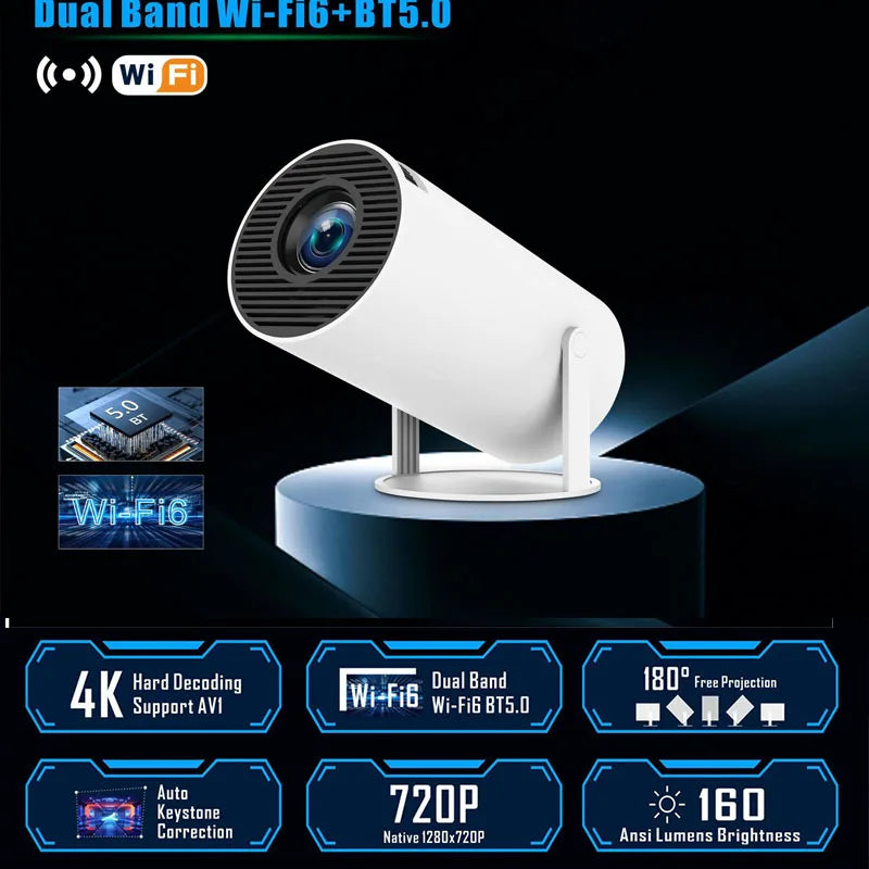 Projector 4K Android 11 Dual Wifi6 290ANSI Allwinner H713 BT5.0 1080P 1280*720P Home Cinema Outdoor Projetor