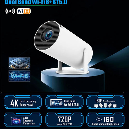Projector 4K Android 11 Dual Wifi6 290ANSI Allwinner H713 BT5.0 1080P 1280*720P Home Cinema Outdoor Projetor