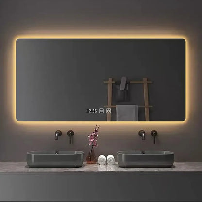 Multifunctional Square Smart Mirror Bathroom Defogging Bathroom Mirror Wall-mounted Cosmetic Mirror with Lamp Smart Mirror