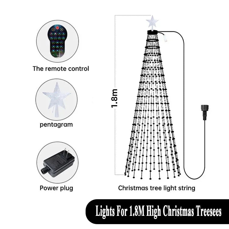 Smart Christmas Tree Lights App DIY Text Pictures Music Rhythm LED RGB String Lights Bluetooth Control LED Christmas Lights