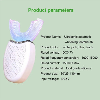 U Shape Degrees Intelligent Electric Toothbrush Sonic Automatic Tooth Brush 360 Degree Cleaning USB Charge Waterproof Toothbrush
