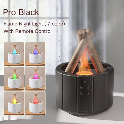 2025 New Simulated Flame Aroma Diffuser Bonfire Air Humidifier Ultrasonic Cool Mist Maker Fogger LED Essential Oil Lamp Difusor