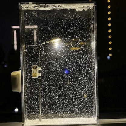 Snowy Night Light Snow Scenery Street Light Christmas Portable Candlestick Wind Light Desk Lamp Snowman Decorative Light