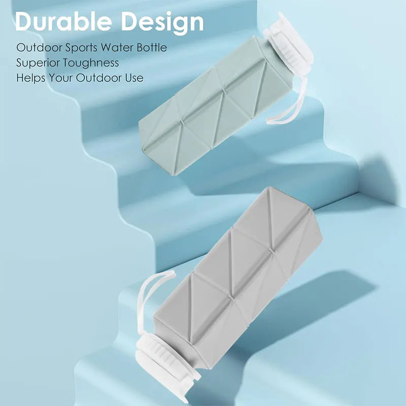 620ml Collapsible Water Bottle Cup with Straw Lid Leakproof BPA Free Silicone Foldable Water Bottle for Travel Gym Camping Sport