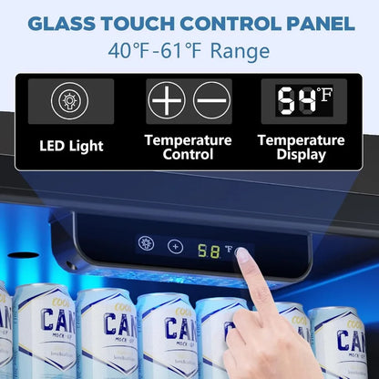 Compact Beverage Refrigerator Cooler with Glass Door for Beer Soda Wine Storage 2.6 Cu.Ft Mini Fridge with Adjustable Thermosta