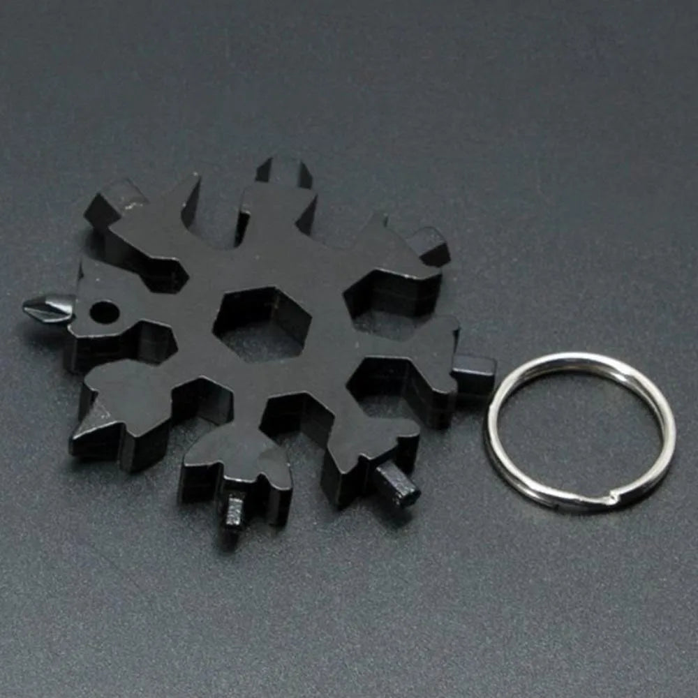 Multifunctional Snowflake Wrench - 18 in 1 Hexagonal Shape Small Wrench Portable Universal Tools for Outdoor Camping Hiking