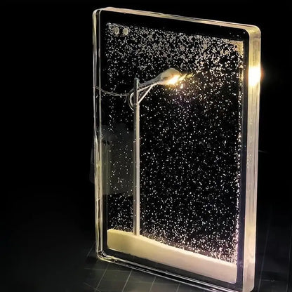 Snowy Night Light Snow Scenery Street Light Christmas Portable Candlestick Wind Light Desk Lamp Snowman Decorative Light