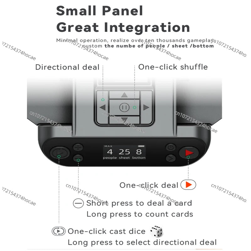 Automatic Cards Dealer, Rechargeable Cards Shuffler Shuffling Dealing Playing Cards Distribution Machine with 4 Bid Buttons