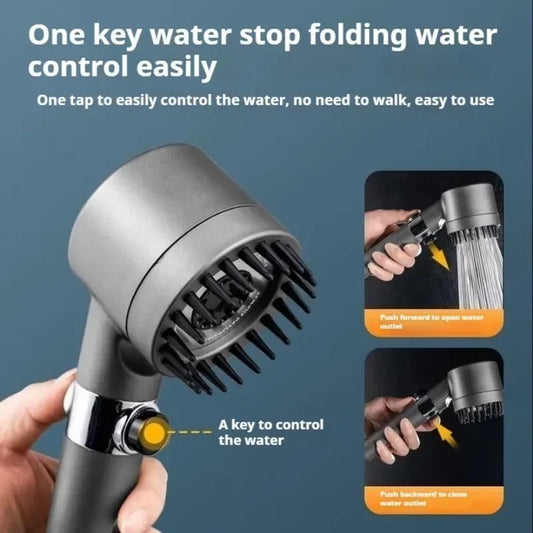 Powerful Supercharged Shower Head with Four - in - One Functions of Showering, Bathing Filtering and Spraying for Bathroom Decor