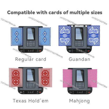 Automatic Cards Dealer, Rechargeable Cards Shuffler Shuffling Dealing Playing Cards Distribution Machine with 4 Bid Buttons