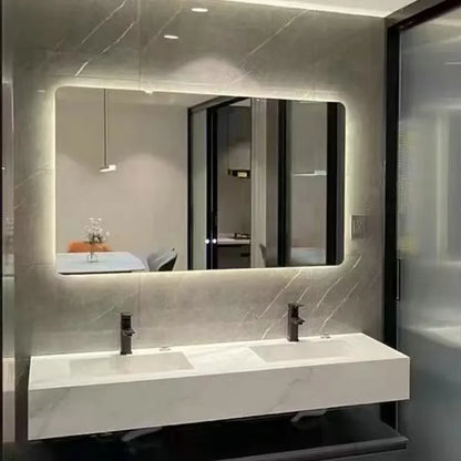 Multifunctional Square Smart Mirror Bathroom Defogging Bathroom Mirror Wall-mounted Cosmetic Mirror with Lamp Smart Mirror