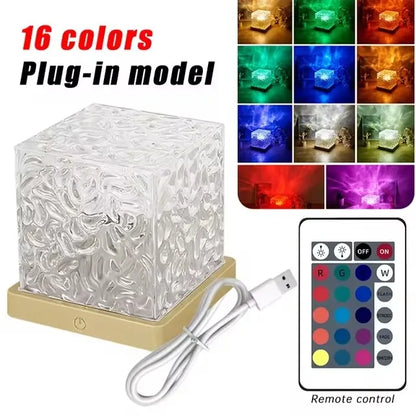 Ocean Wave Projector Light Ocean Lava Lamp Luminorthe Cube Northern Lights Cube w/16 Colors,Dynamic Ripple Effect,Living Room