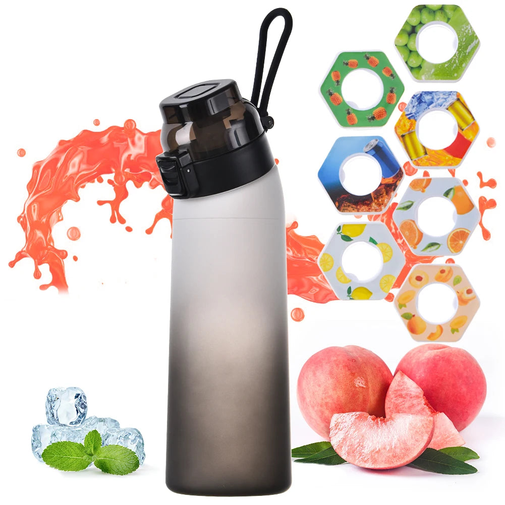 650ML Scent Flavored Water Bottle Leak-Proof with 7 Flavor Pods Air Water Up Bottle Portable for Travel Climbing Hiking