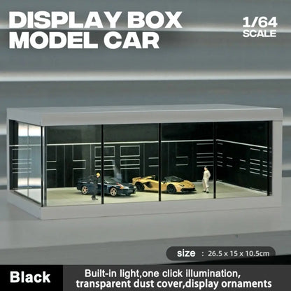 1/64 Scale Car Model Showroom Exhibition Hall Transparent Garage Scene Model Dust Cover Assemble Miniature Car Garage Collection