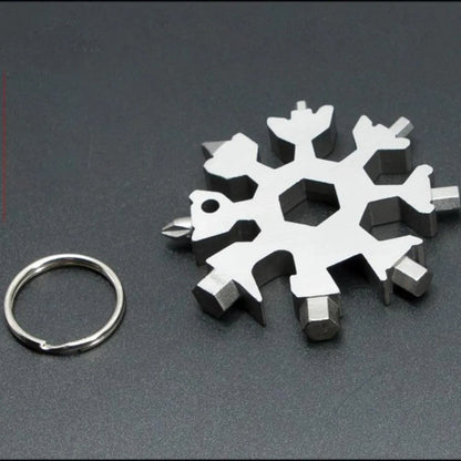 Multifunctional Snowflake Wrench - 18 in 1 Hexagonal Shape Small Wrench Portable Universal Tools for Outdoor Camping Hiking