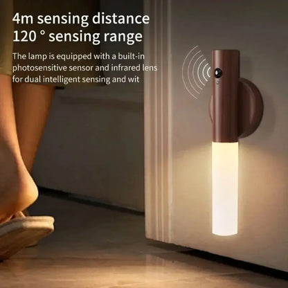 Motion Sensor LED Night Light Rechargeable Magnetic Wall Mounted Induction Light Wardrobe Light Bedroom and Home Desk Lamp