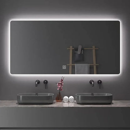 Multifunctional Square Smart Mirror Bathroom Defogging Bathroom Mirror Wall-mounted Cosmetic Mirror with Lamp Smart Mirror
