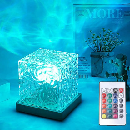 Ocean Wave Projector Light Ocean Lava Lamp Luminorthe Cube Northern Lights Cube w/16 Colors,Dynamic Ripple Effect,Living Room