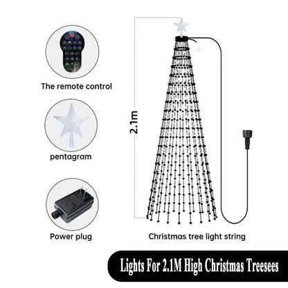 Smart Christmas Tree Lights App DIY Text Pictures Music Rhythm LED RGB String Lights Bluetooth Control LED Christmas Lights